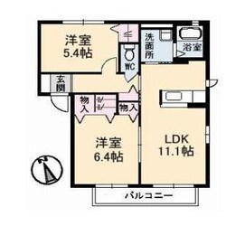 ヴィレッジ中陣　Ｂ棟の物件間取画像